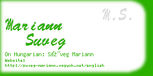 mariann suveg business card